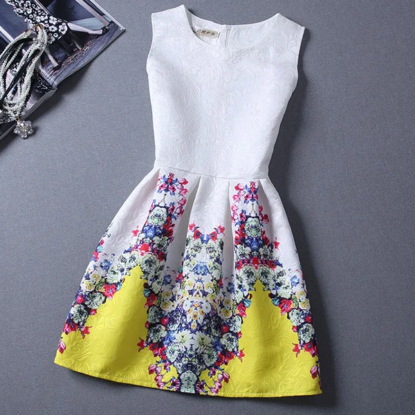 Womens Summer Dresses 2024 Summer women casual print dress european style vest vintage women clothing Vestidos Dress Plus size