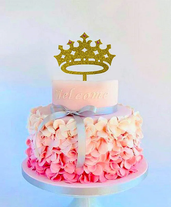 Princess Crown Cake Topper, Girl Birthday Queen, First Birthday, It's A Girl Baby Shower Cake Topper, Gender Reveal Party Decora