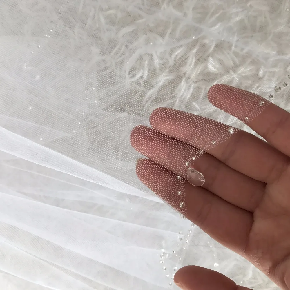 Short Beaded Edge Wedding Veil, 2 camadas, frete grátis