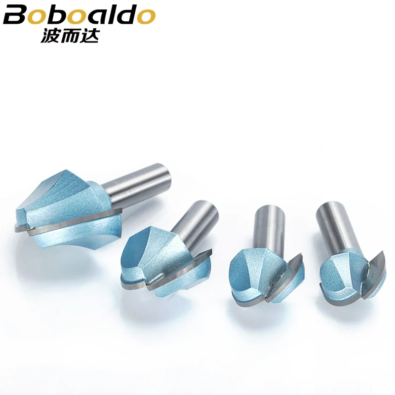 1 قطعة 1/2 1/4 عرقوب مزدوجة متفوقا بت التوجيه للخشب الصناعية الصف كوف مربع بت النجارة endmill miiling القاطع