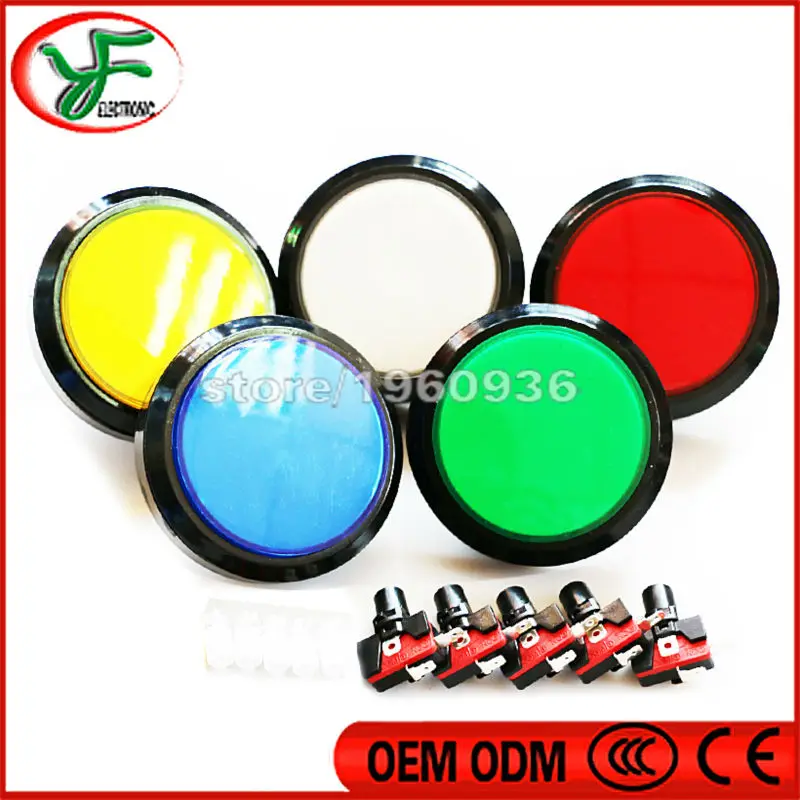 

5PCS 100mm Push Button Arcade Led Start Button Micro Switch Momentary Illuminated 12v Power Button Switch