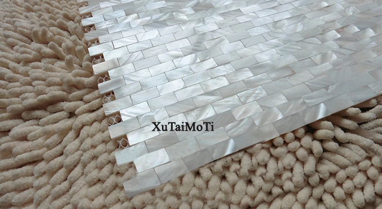 

11pcs White Rectangle brick mother of pearl mosaic backsplash bathroom kitchen tile shell mosaic wallpaper