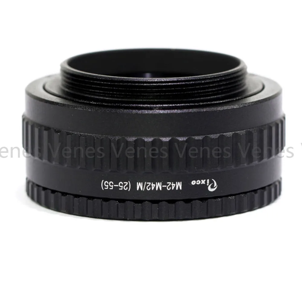 Venes 25-55mm Macro Tube Adapter M42 to M42 Mount Lens Adjustable Focusing Helicoid - 25mm to 55mm
