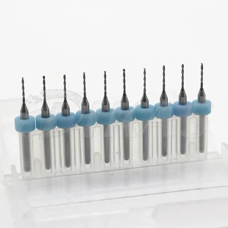 DIKAS 10 pz maniglia Fissa 3.175 micro drill bit di 0.1/0.15/0.2/0.25/0.3/0.35 /0.4/0.45/0.5/0.55/0.6/0.65/0.7/0.75-3/3. 05/3. 1/3. 15