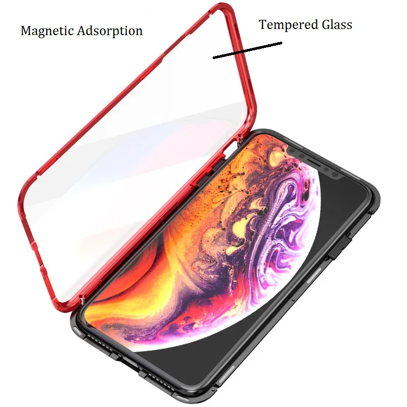 Metallo magnetico per iPhone 12 Pro 13 11 Xr Xs Max Mini 8 7 Plus SE custodia per telefono Cover in vetro a doppia faccia Coque Fundas paraurti