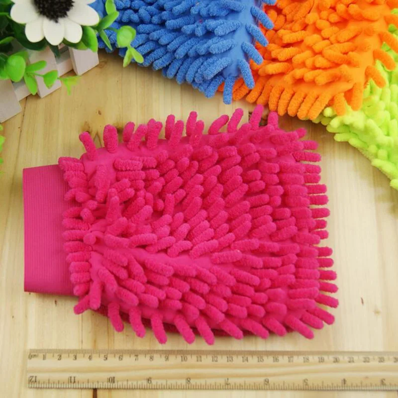 1PC Elastic cuffs Chenille Coral Velvet Car Wash Dust Removal Glove Car Wash Tools Car Cleaning Supplies Cloth Towel Glove L22