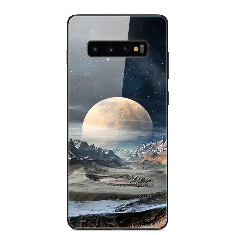 For Samsung Galaxy S10 Case Tempered Glass Hard Back Cover for Samsung S10 Plus S10E S 10 5G Phone Cases S8 S9 Plus s 8 9 Bumper