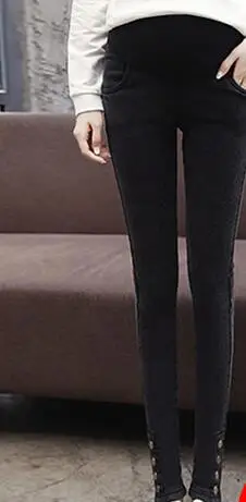 Pregnant women pants autumn and spring thickening plus velvet pregnant women warm pants pregnant women abdominal pants
