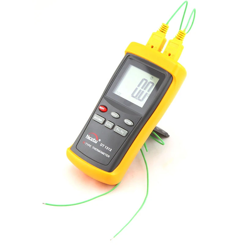 Nicety LCD K-Type Thermocouple Thermometer -200~1370C Industrial Pyrometer With One Sensor Probe C/F/K Temperature Meter DT1312