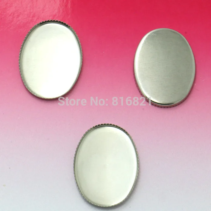 

18x25mm 13x18mm Stainless Steel Oval Bezel Cabochon bases Settings Blanks Findings DIY Crafts for Floating Charm Lockets Making