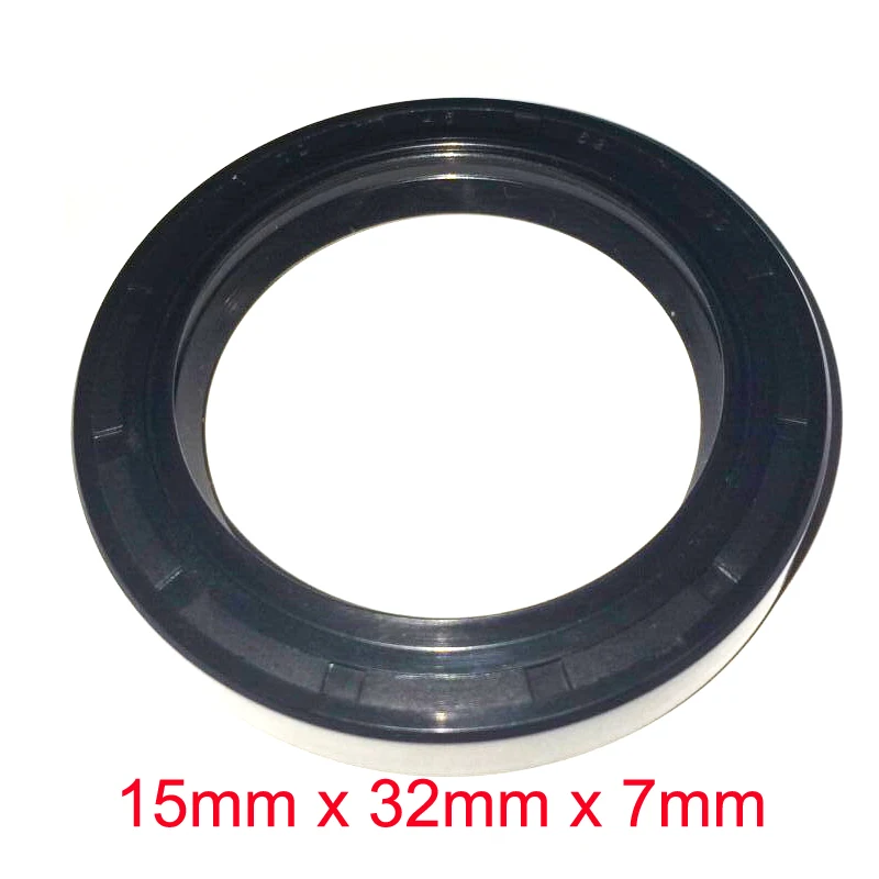 15mm x 32mm x 7mm Black NBR Nitrile Rubber Double Lip Oil Seal