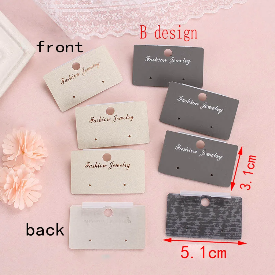50pcs/lot Thick Fashion Earrings Packaging Packing Display Cards Holders Cardboard Grey Beige For Jewelry Making Diy Materials
