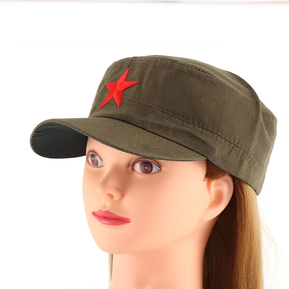 1pcs China Red Cotton Cap Hat Red Star Chairmen Mao Communist Party Men\'s Gift Personality Casual Visor