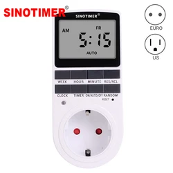 Super LCD Display Digital Weekly Programmable Electrical Wall Plug-in Power Socket Timer Switch Outlet Time Clock 220V 110V AC