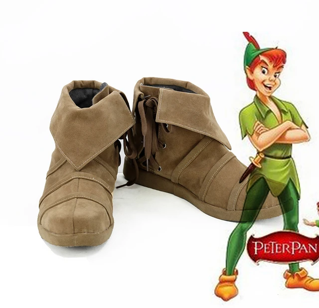 Peter Pan Shoes Cosplay Peter And Wendy Peter Pan Cosplay Shoes Brown Boots Custom Made Any Size Shoes AliExpress