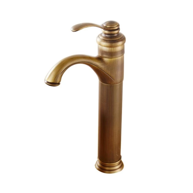 

Pure Copper European Retro Elegant Antique Faucet Heightened Hot and Cold On The Stage Tto Install The Basin Faucets