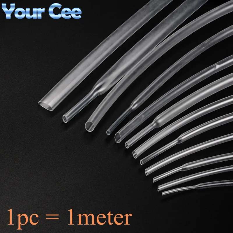 1 meter Heatshrink Tubing 1MM 12MM 15MM 16MM 18MM 20MM 25MM Heat Shrink Tube Insulation Sleeving Transparent Clear