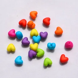 100pcs DIY fashion Jewelry Making Accessories Matt Acrylic Beads Lovely Heart Shape Mix Color Children's Bracelet Findings