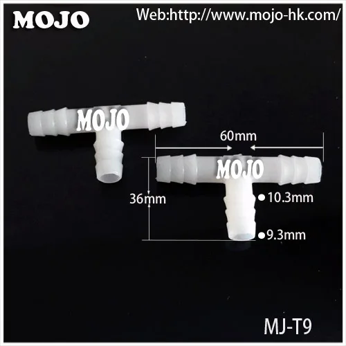 

2020 Free shipping!(50pcs/Lots) MJ-T9 Tee pipe connectors 9mm three way pipe joint