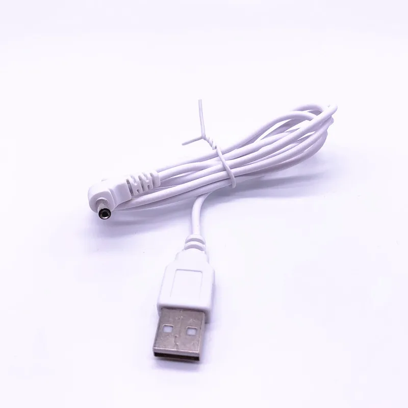 Biały/czarny 90 kąt USB do komputera męski na 5V DC 3.5mm X 1.35mm beczka złącze zasilania Adapter kablowy 1m 3 stopnie