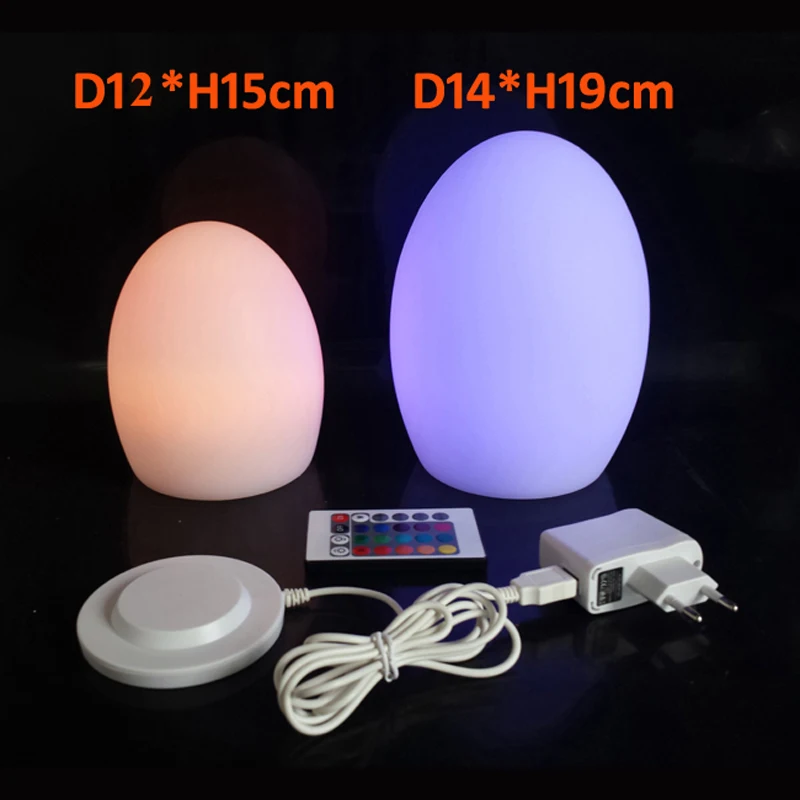 Skybessech d12 * h15cm mini noite luz ovo forma 16 cores led humor à prova dip68 água ip68 para a barra de café móveis frete grátis 1pc