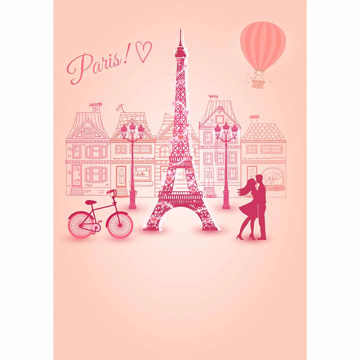 Allenjoy backgrounds for photo studio Cartoon Love Romantic Eiffel Wedding backdrop new arrivals original design fantasy props