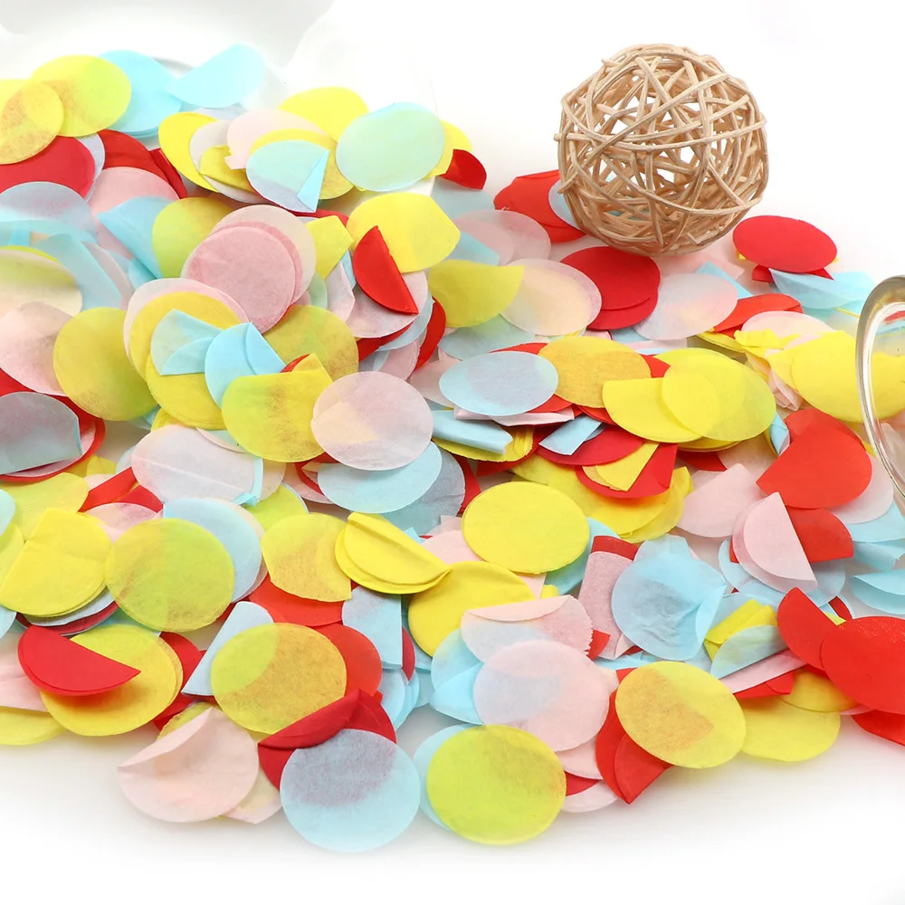 1000pcs/bag  paper Confetti Mix Color for wedding birthday party decoration round Tissue for clear balloons 2.5cm