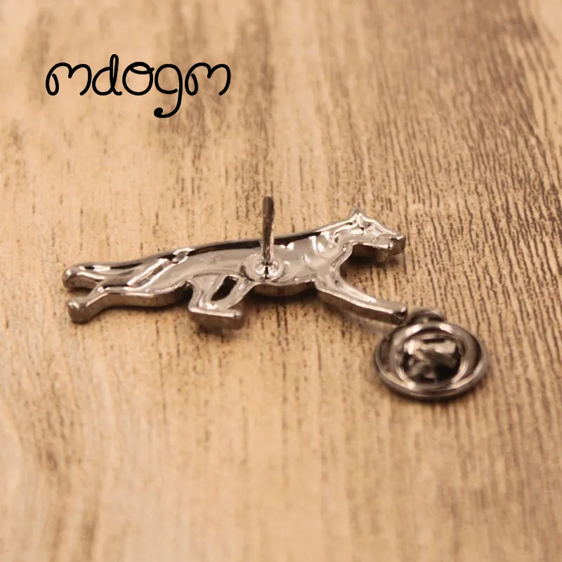 Mdogm German Shepherd Dog Animal Brooches And Pins  Suit Cute Metal Small Father Collar Badges Gift For Male Men B060