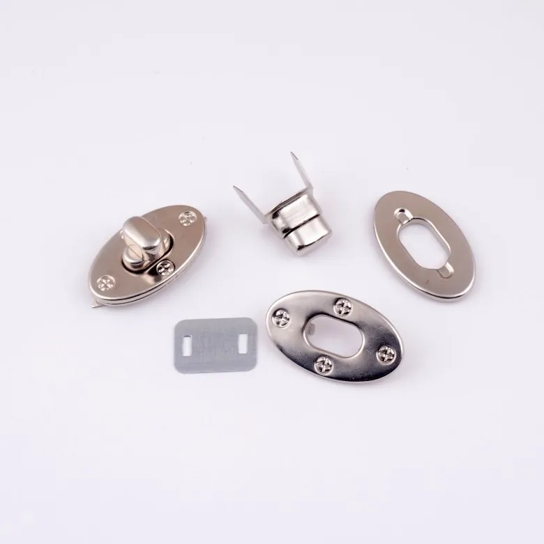 Free Shipping-10 Sets Silver Tone Trunk Lock Hasps Handbag Bag Accessories Purse Snap Clasps/ Closure Locks 23x38mm J1843