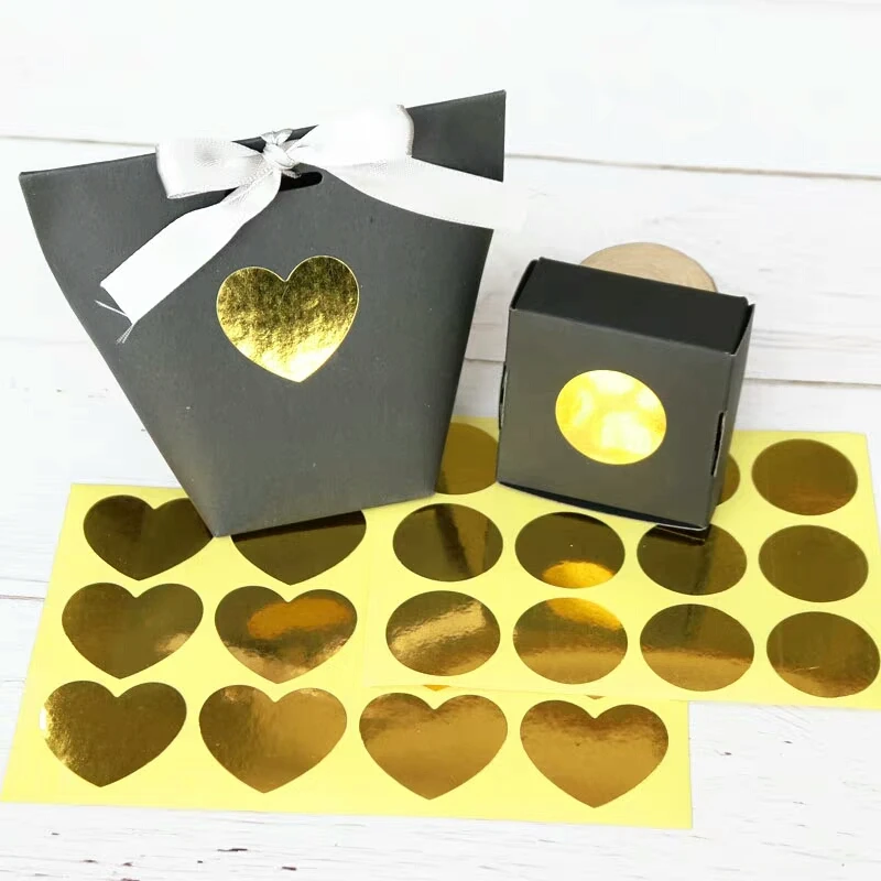 100PCS Gold Blank Empty Handmade Cake Packaging Sealing Label DIY Gift Sticker
