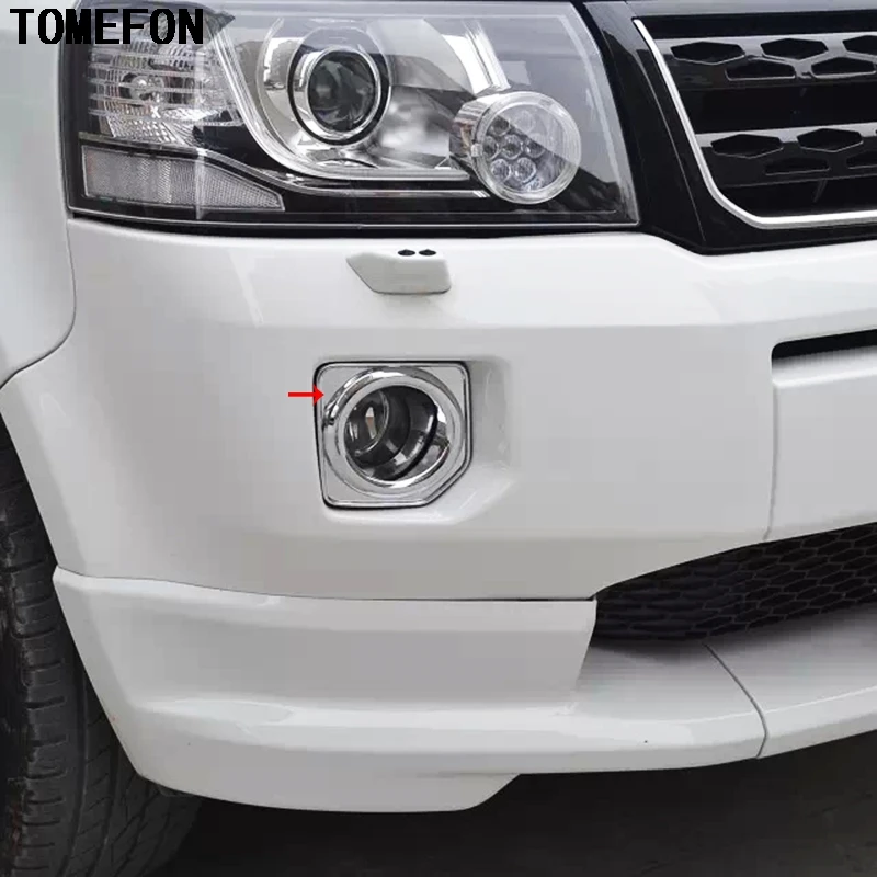 TOMEFON For Land Rover FreeLander 2 2012 2013 2014 2015 ABS Chrome Exterior Decoration LR2 Front Rear Fog Light FogLamp Cover