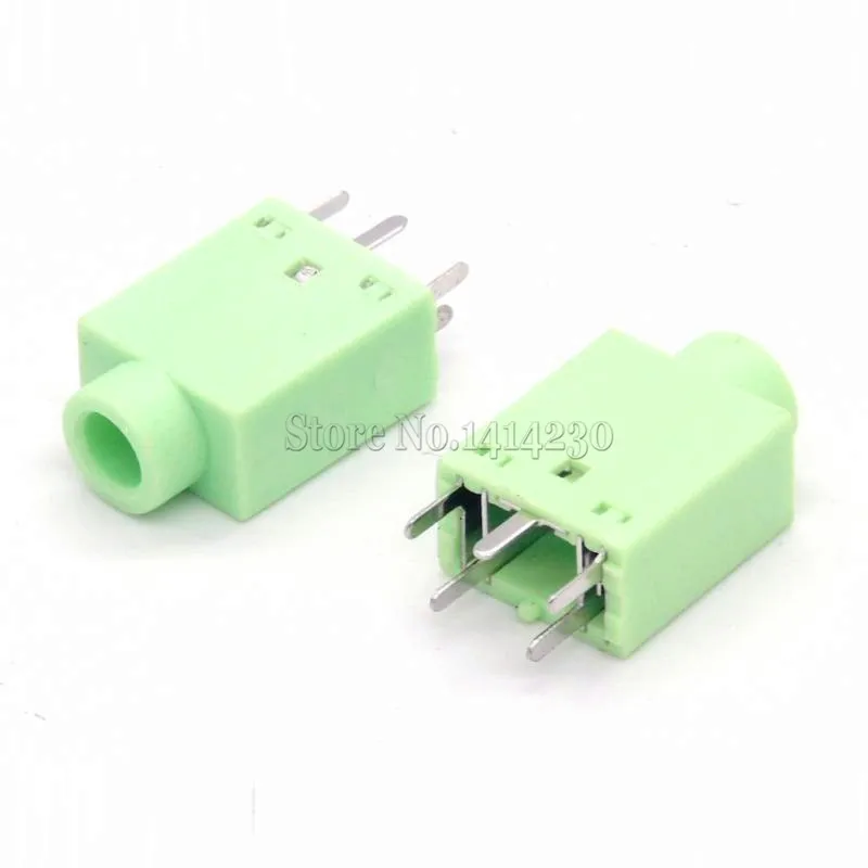 10Pcs Green and Black PJ-358 DC30V 1A 3.5MM Audio Socket Connector Vertical 5Pin DIP-5 PJ358