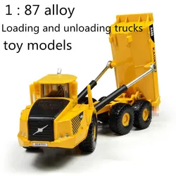 Free shipping ! 1 : 87 alloy slide car toy models construction vehicles ,Loading and unloading trucks,Children's favorite