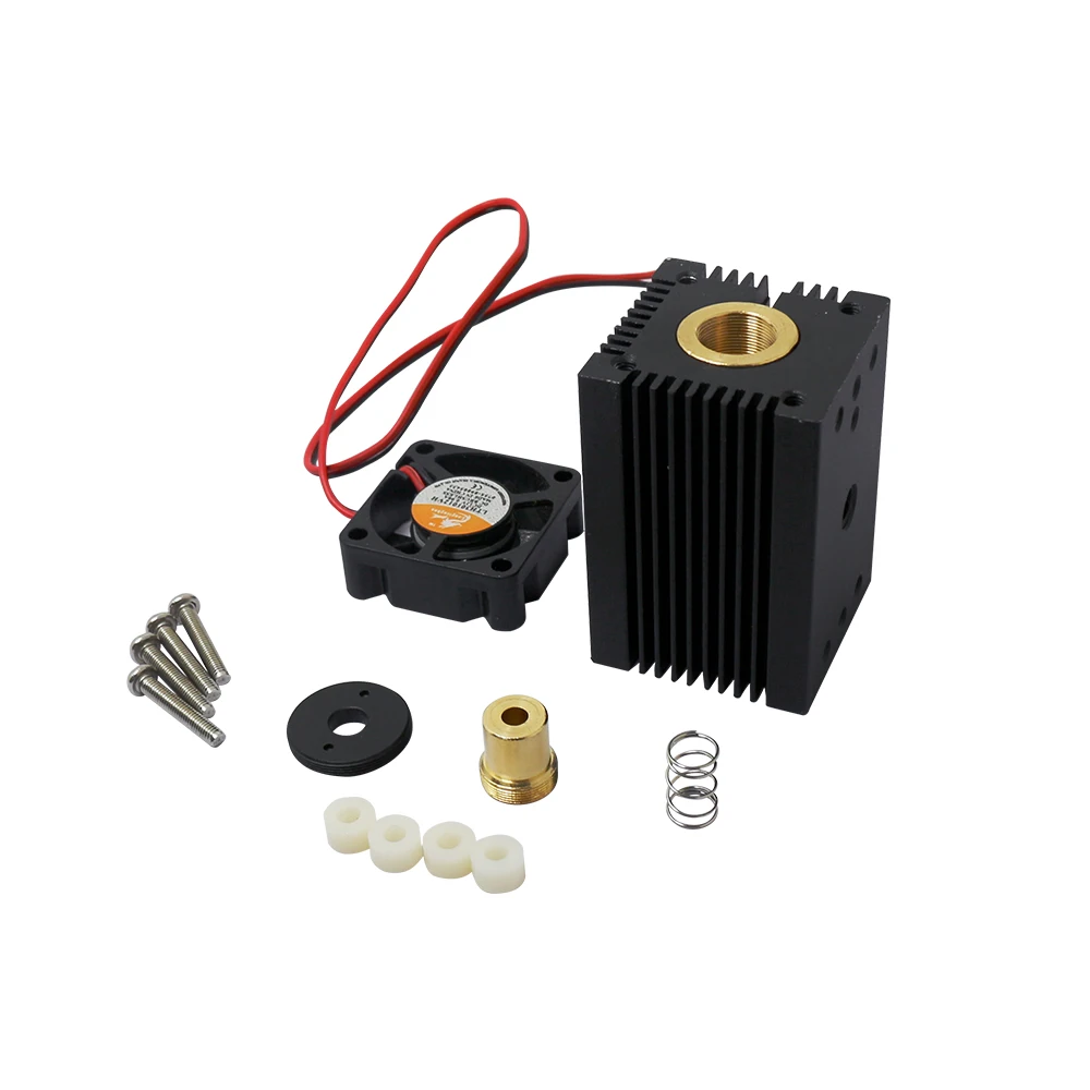 Q-BAIHE Laser Module Housing 33x33x50mm for 9.0mm TO-5 LD with Glass Lens & Fans