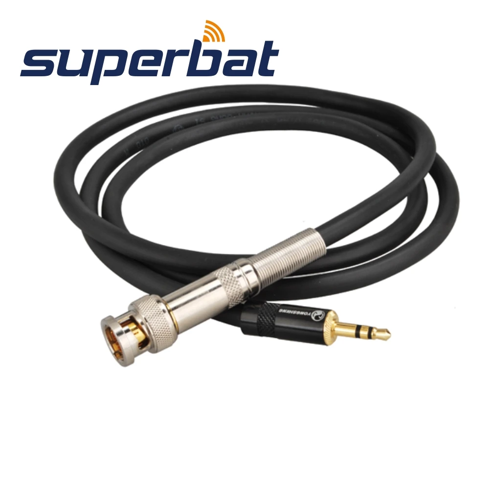 Superbat BNC Plug to 3.5M Male Coaxial Power Audio Cable 1M Cable Joint Connector RF Coaxial Cable