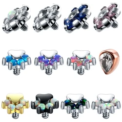 1 Piece Top/Base Micro Dermal Piercing Tops Inner 16G Flower Skin Diver Base Sexy Hide-it Skin Piercing Base Steel Body Jewelry