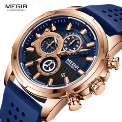 MEGIR orologi al quarzo uomo cinturino in Silicone cronografo orologio da polso uomo Relogios Masculinos orologio di lusso delle migliori marche ragazzo 2101 rosa blu