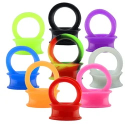 ZS 9 Pair Silicone Ear Tunnels And Plug Men Flexible Double Flared Expander Gauges Piercing Flesh Expander Body Piercing Jewelry