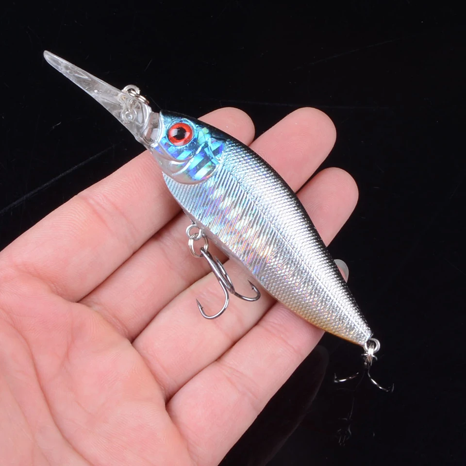 1pcs 10.5cm 12.3g Hard VIB Lures Fishing Minnow Bait Treble Hooks Sinking Crankbait Wobblers Fishing Tackle 3DEyes