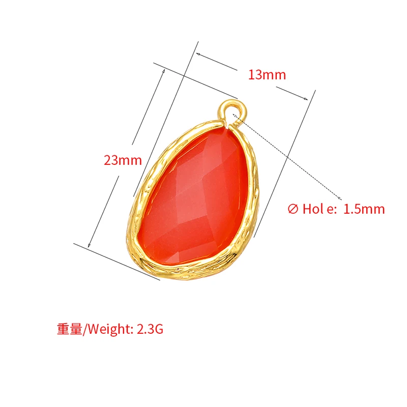 ZHUKOU 13x23mm Exquisite Brass Frame crystal solid color pendant for Women necklace earrings jewelry accessories model:VD443