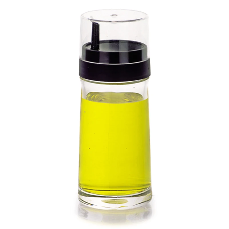 Botella de condimento de vidrio sintético transparente, botella de aceite de azúcar granulado con cubierta antipolvo, Original, YAB010