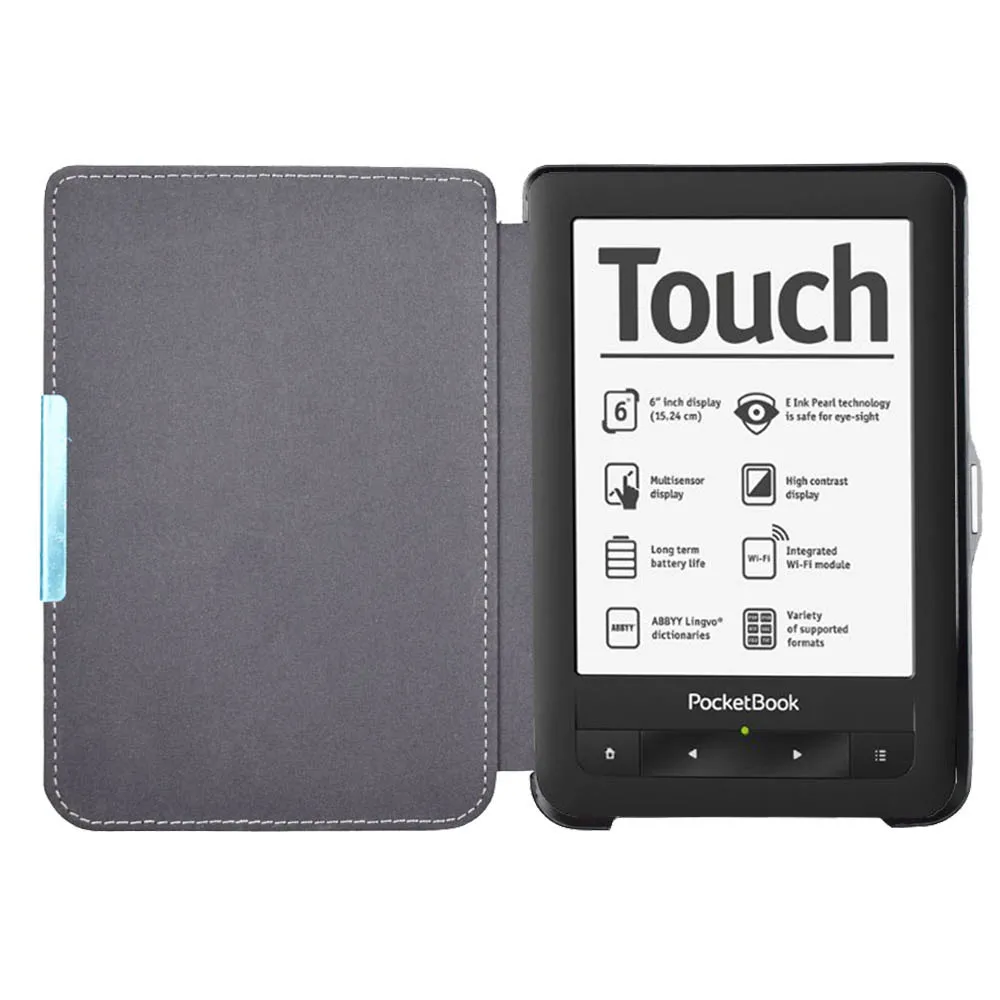 Voor Pocketbook Touch 622 Ereader Case En Portemonnee Aanraking Lux 623 Folio Pocket Fit Pb 622 / PB623 Beschermende Huid + Film + Pen