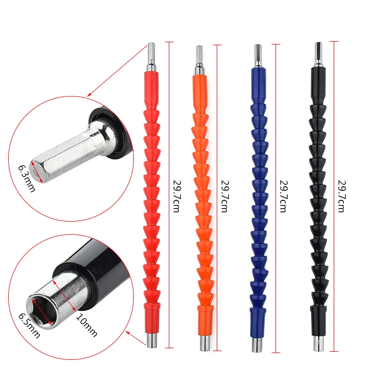 HOEN 1pc Flexible Shaft Bit Extention Screwdriver Bit Holder Connect Link 295mm 1/4