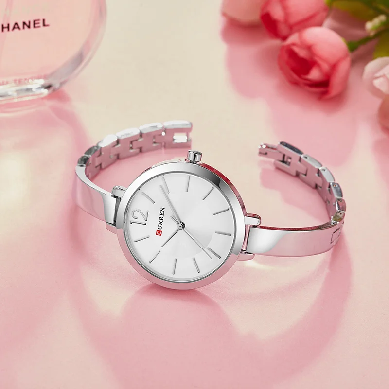 CURREN Fashion Women Dress Wristwatch Ladies Quartz Watch Brand Luxury Women Bracelet Watches Full Steel Female Clock