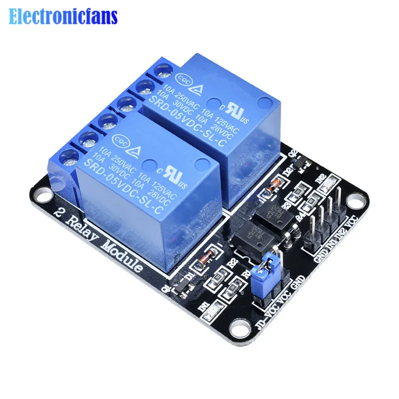 5V 2-Kanaals 2 Kanaals Relais Module Shiled Relais Uitbreidingskaart Lage Niveau Geactiveerd 2-Weg Relais module Voor Arduino Arm Pic Avr