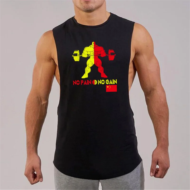 Mens Open Side Bodybuilding Tank top Gyms Fitness Sleeveless Shirt Summer Male Cotton Clothing Fashion Singlet Vest Undershirt image 3