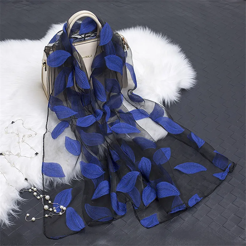 Écharpe en soie avec dentelle menstruelle, châle transparent léger, organza de plage eldana, offre spéciale, 2019