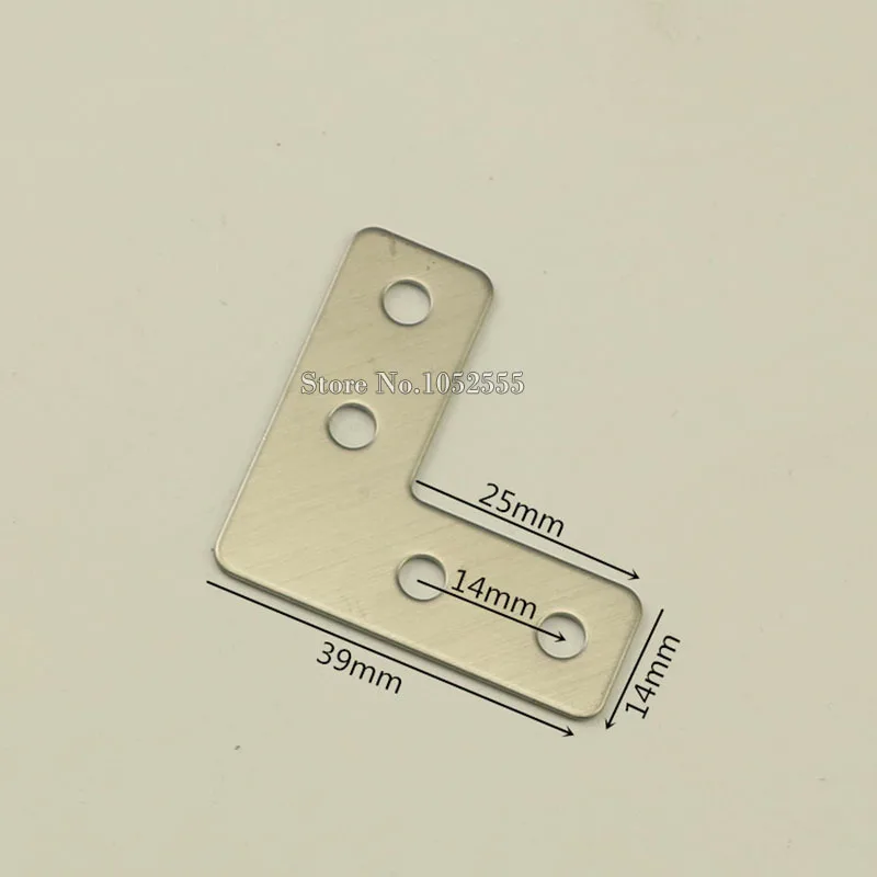 100pcs 40*40*14mm Stainless Steel L Shape Furniture Corner Brackets Right Angle Connector Mounting Bracket Protector K223