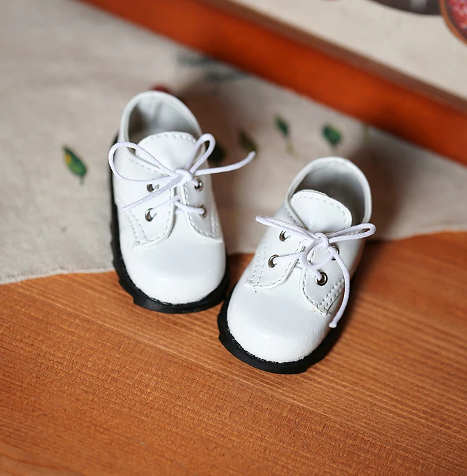 D01-P319 children handmade toy 1/3 1/4 Doll Accessories BJD/SD doll simple type Lace-up leather student shoes 1pair