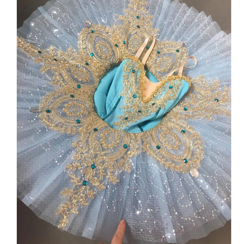 Vestido de Tutús de Ballet con lentejuelas para niños, trajes de baile de Ballet de Lago de los Cisnes, ropa profesional para niñas, vestido de tutú, traje de baile